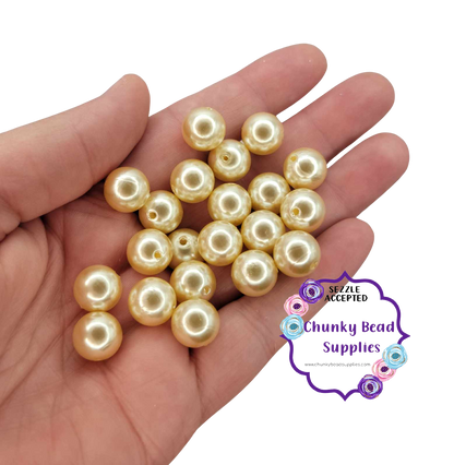 Perles acryliques « Beige » de 12 mm
