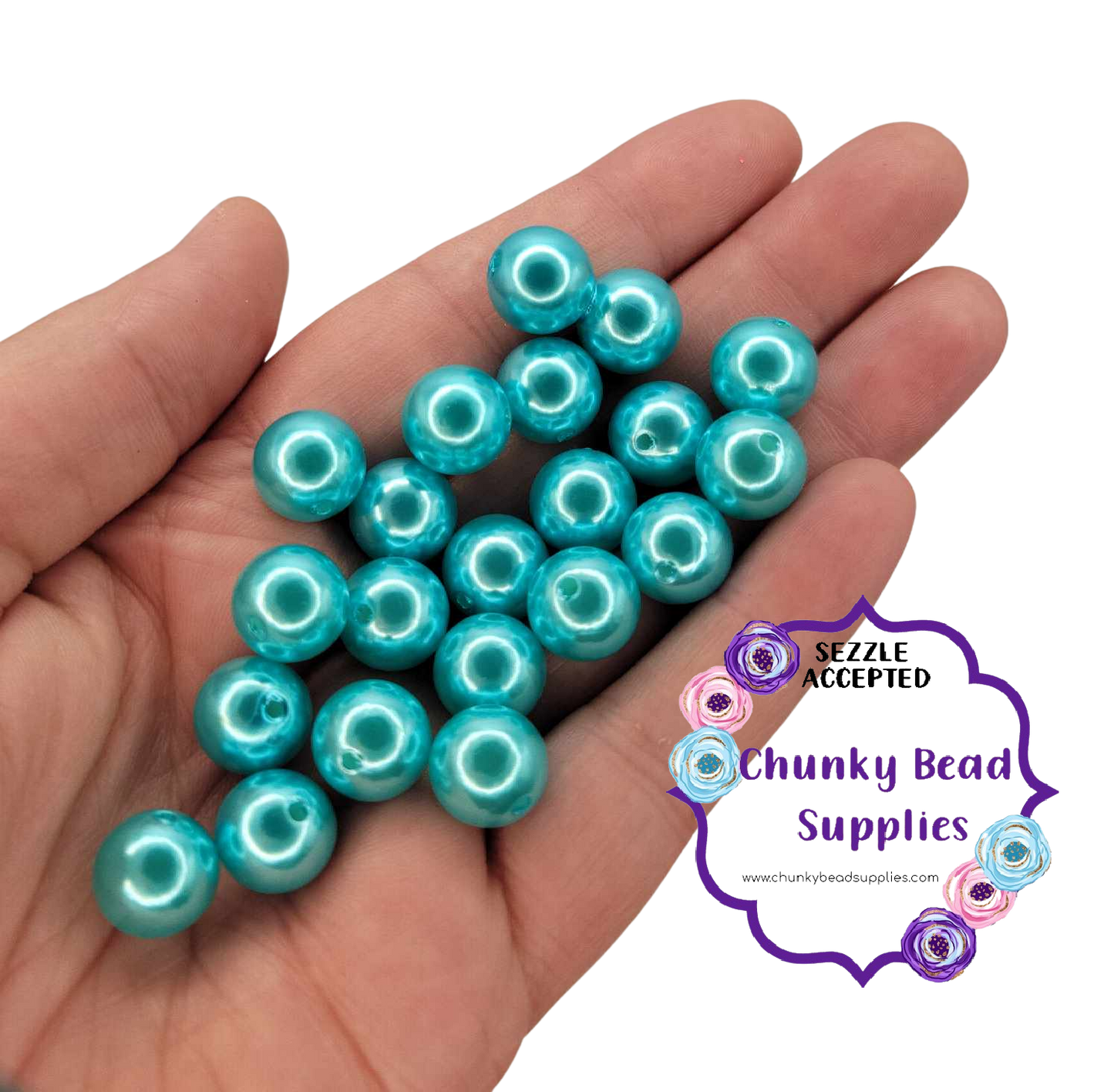Perles acryliques « Turquoise » de 12 mm