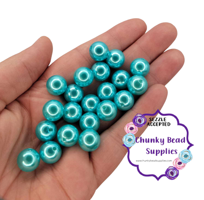 Perlas acrílicas “turquesa” de 12 mm