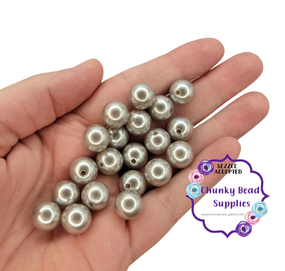 12mm "Silver" Acrylic Pearl Beads