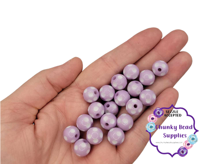12mm "Lavender" Acrylic Polka Dot Beads