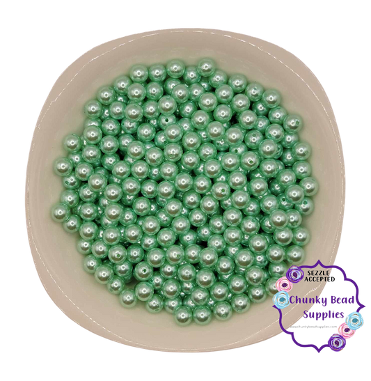 Perles acryliques « Vert menthe » de 12 mm