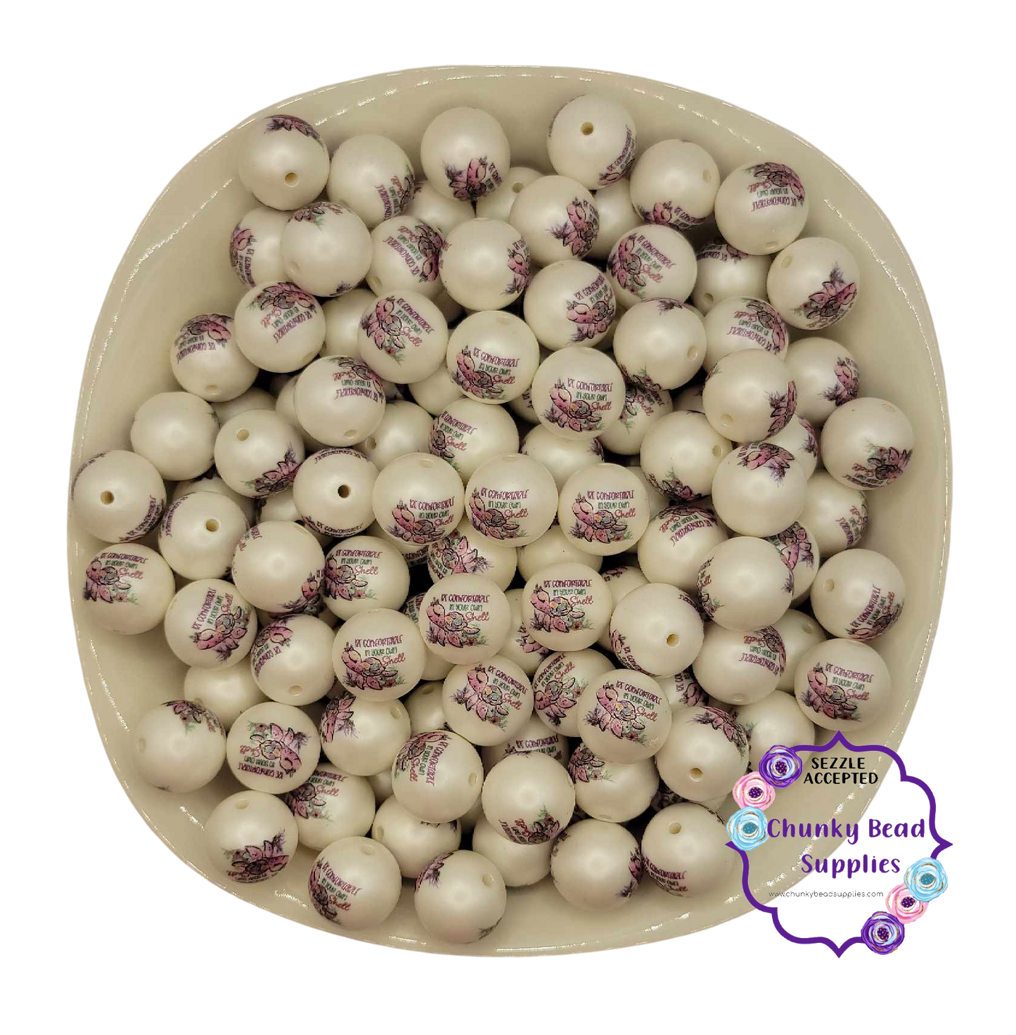 Grandes perles à double impression personnalisées « Tortue de mer » de 20 mm