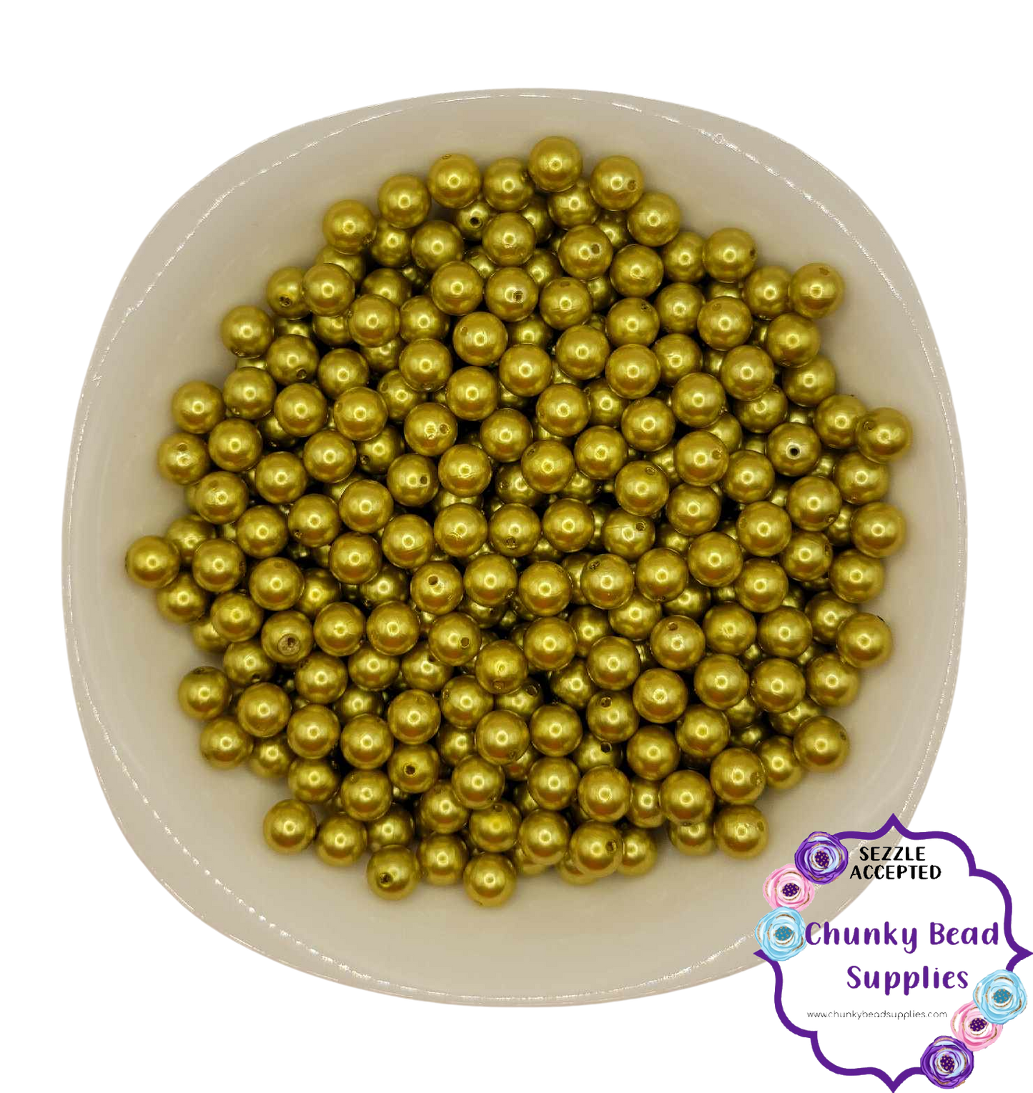 12mm “Lily Pad” Acrylic Pearl Beads