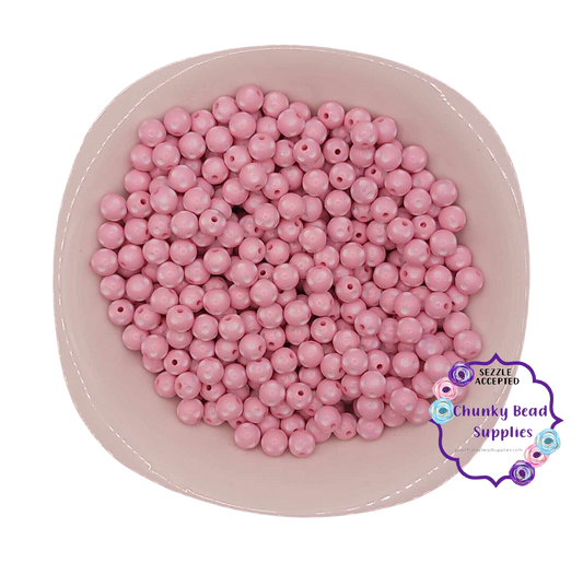 Perles à pois en acrylique « rose » de 12 mm