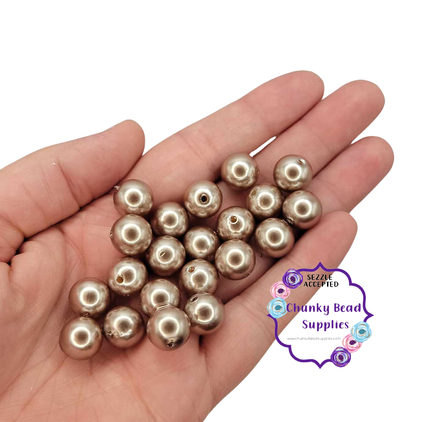 Perles acryliques « Marron cacahuète » de 12 mm