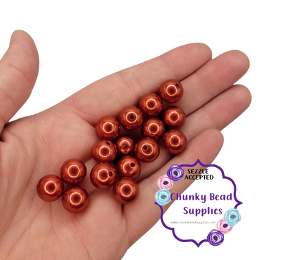 Perlas acrílicas "rojo cereza" de 12 mm