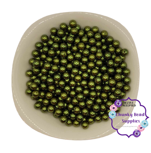 Perles acryliques « vert armée » de 12 mm