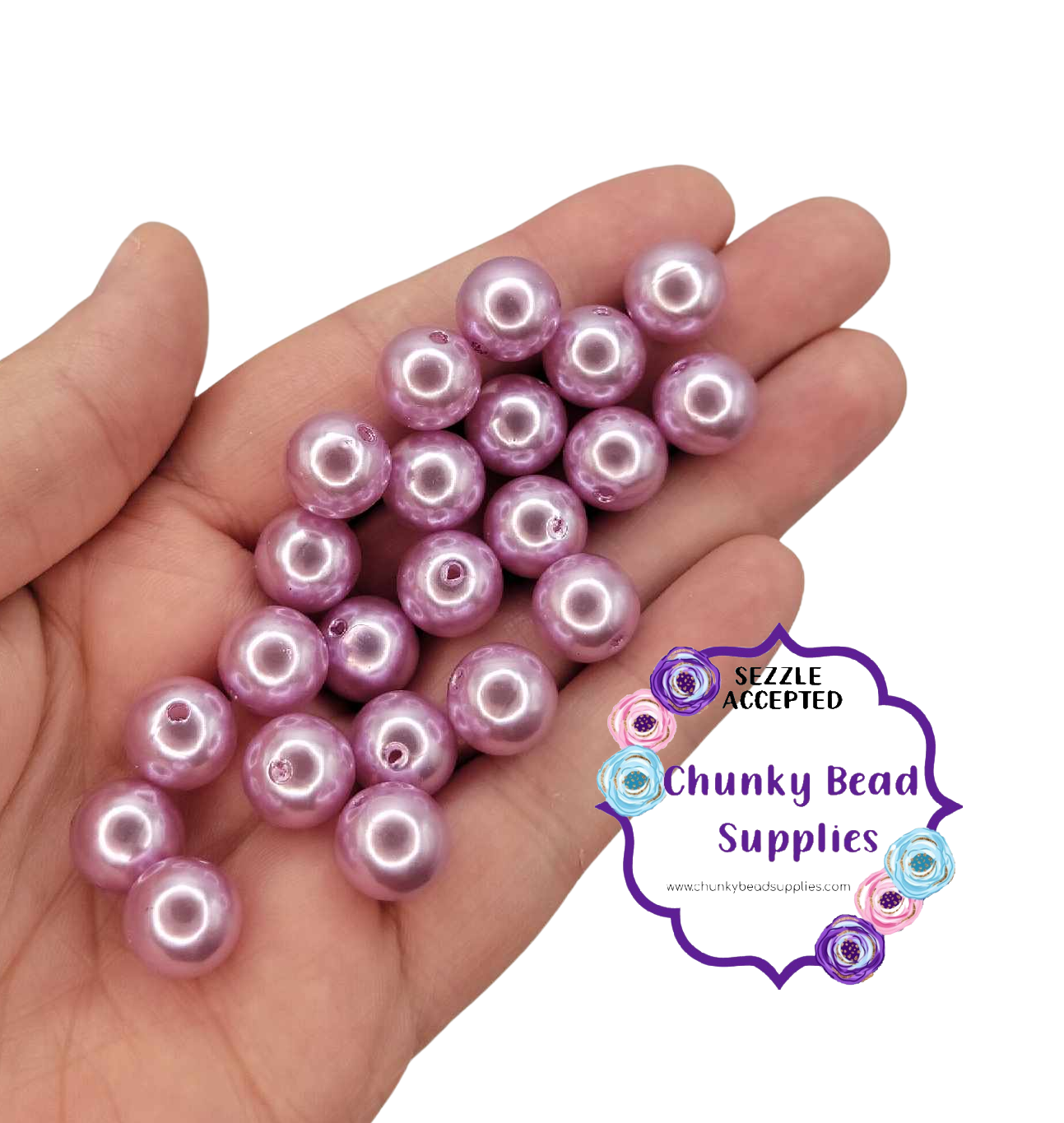 Perlas acrílicas “lila” de 12 mm
