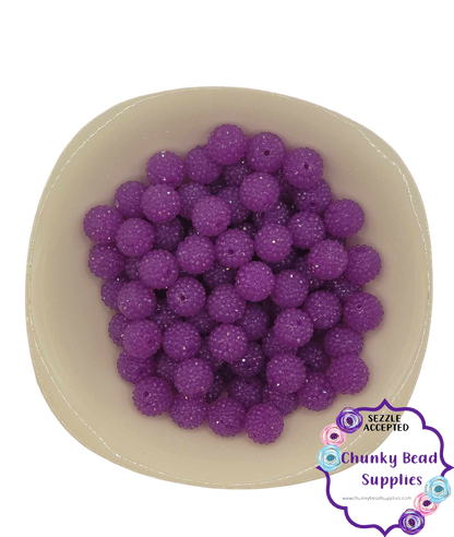 Perles acryliques strass gelée « violet » de 20 mm