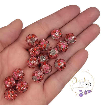 12mm "Cupid" Confetti Rhinestone Acrylic Beads