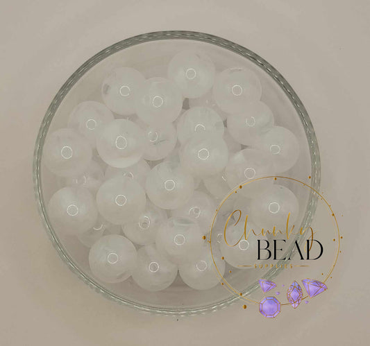 20mm “Clear White ” Double Color Acrylic Beads