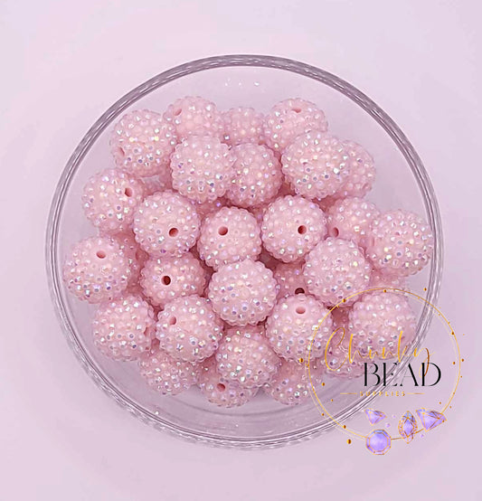 20mm "Baby Pink" Rhinestone Acrylic Beads