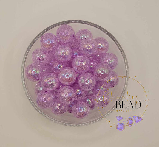 20mm "Lilac Purple" AB Crackle Acrylic Beads