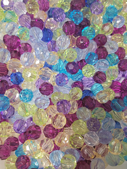 16mm Clear Faceted Beads Grab Bag Lot
