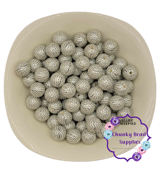Grosses perles de bubblegum imprimées « graines de pastèque » de 20 mm
