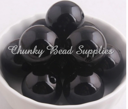 20mm "Black" Pearl Acrylic Beads
