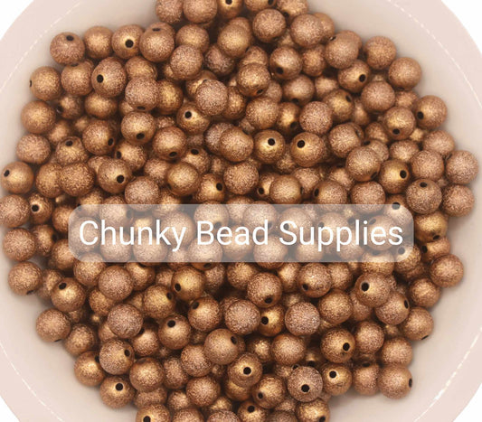 12mm “Golden Brown” Stardust Acrylic Beads