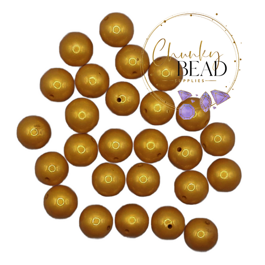 20mm “Gold” New Matte Pearl Acrylic Beads