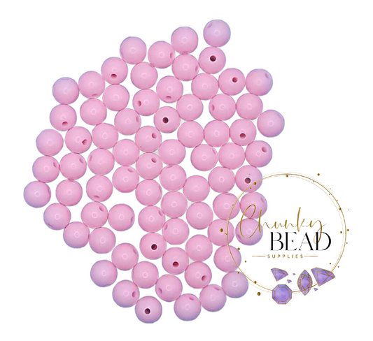 12mm “Bubblegum Pink” Solid Acrylic Beads