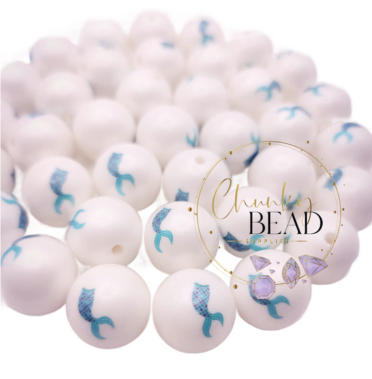 20mm “Mermaid Tail” Custom Double Print Acrylic Beads