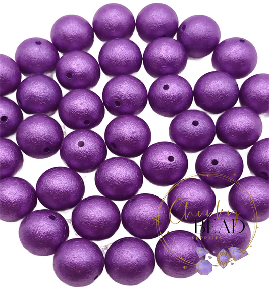 20mm “Dark Purple” Wrinkle Acrylic Beads