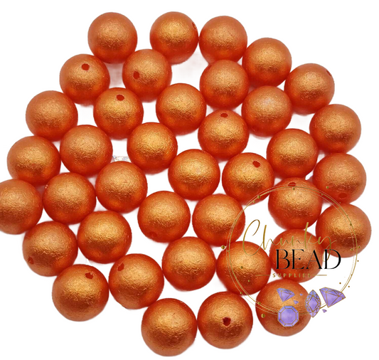 20mm “Orange” Wrinkle Acrylic Beads