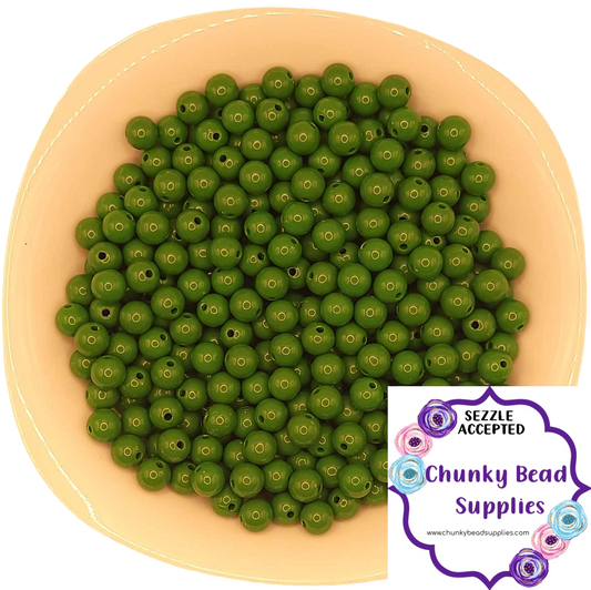 12mm “Christmas Green” Solid Acrylic Beads, CBS Chunky Bead Supplies, Gumball Beads, Chunky Bubblegum Beads