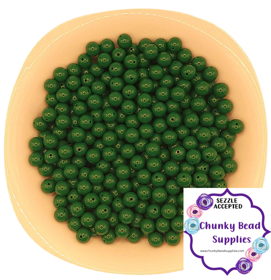 Perles acryliques solides « Vert régulier » de 12 mm, fournitures de perles chunky CBS, perles gumball, perles bubblegum chunky