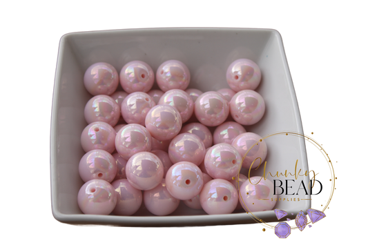 20mm “Baby Pink” AB Solid Shiny Bubblegum Acrylic Beads