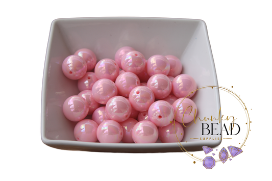 20mm “Bubblegum Pink” AB Solid Shiny Bubblegum Acrylic Beads