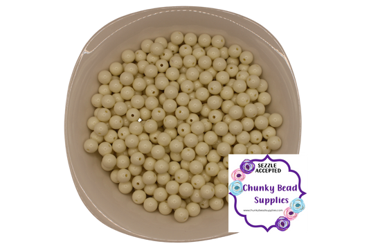 Perles acryliques solides « ivoire » de 12 mm, fournitures de perles chunky CBS, perles gumball, perles bubblegum chunky