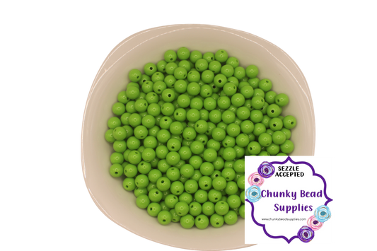 Perles acryliques solides « Vert lime » de 12 mm, fournitures de perles CBS Chunky, perles Gumball, perles Bubblegum chunky