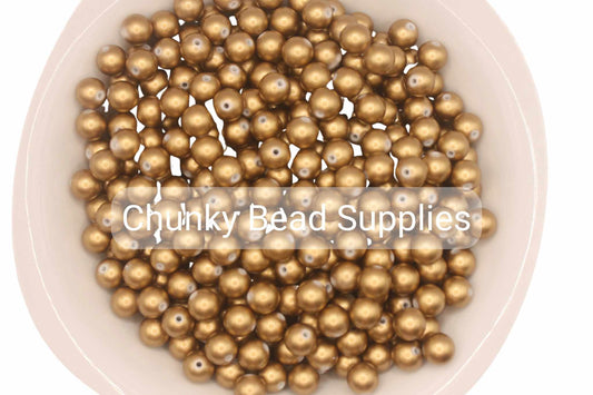 Perles dorées mates de 12 mm