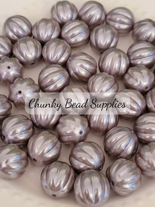 20mm “Silver” Pearl Melon Acrylic Beads