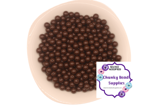 12mm “Mocha” Solid Acrylic Beads, CBS Chunky Bead Supplies, Gumball Beads, Chunky Bubblegum Beads