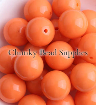 Perles solides orange S21 de 20 mm