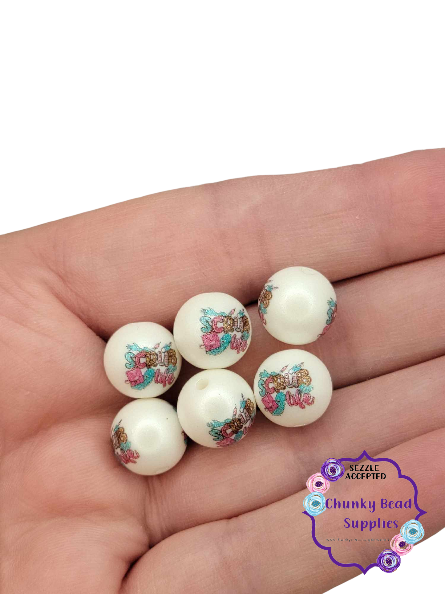 Perles acryliques personnalisées en gros caractères « Nurse Life » de 12 mm