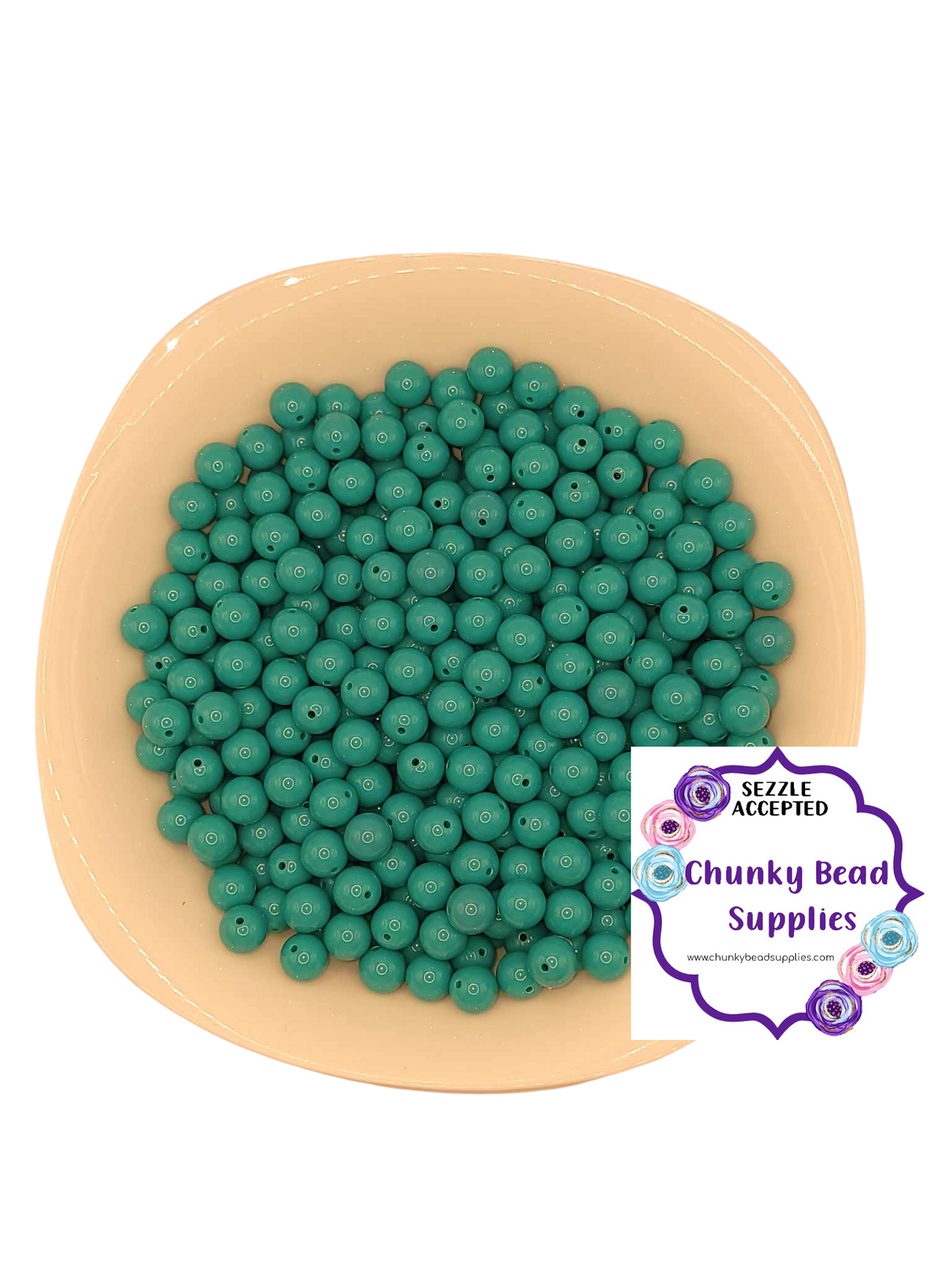 Perles acryliques solides « Sarcelle » de 12 mm, fournitures de perles chunky CBS, perles gumball, perles bubblegum chunky