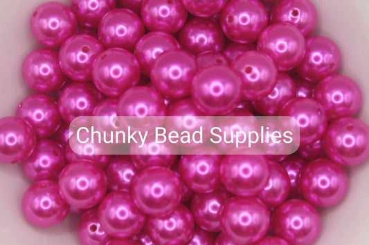 Perles rose vif véritable de 20 mm