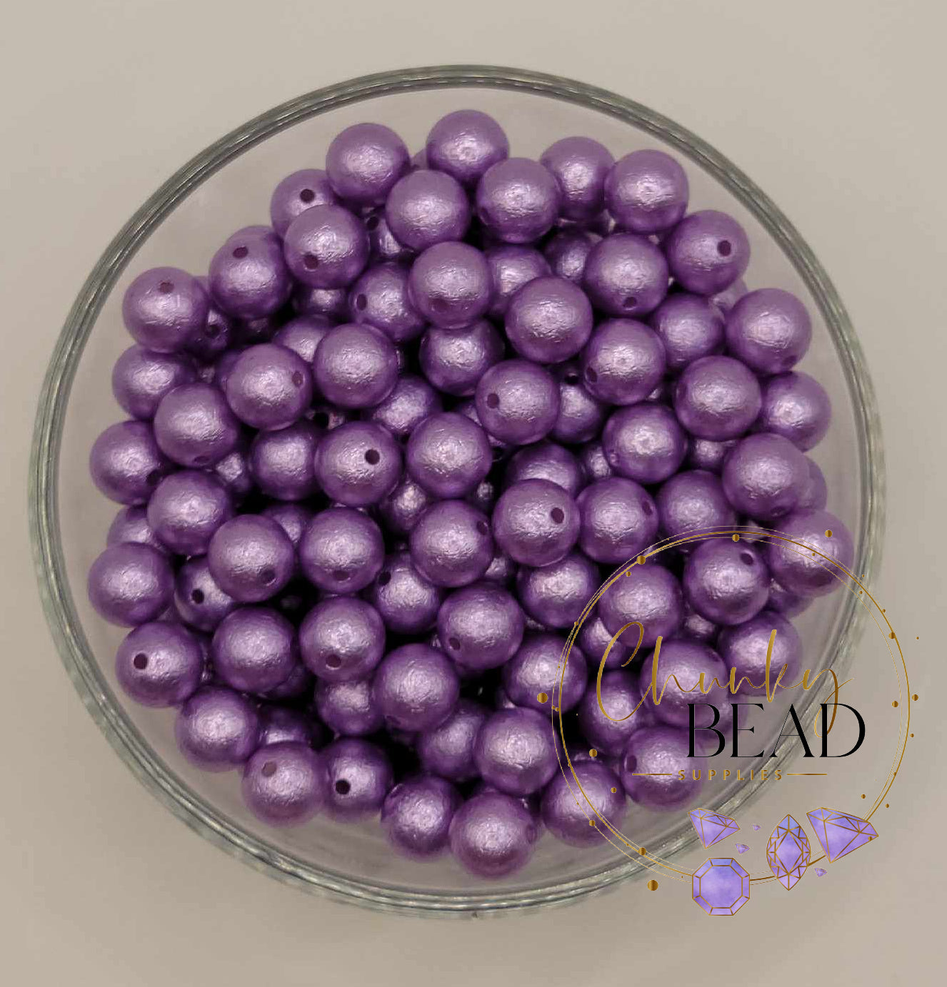 12mm “Purple” Wrinkle Acrylic Beads
