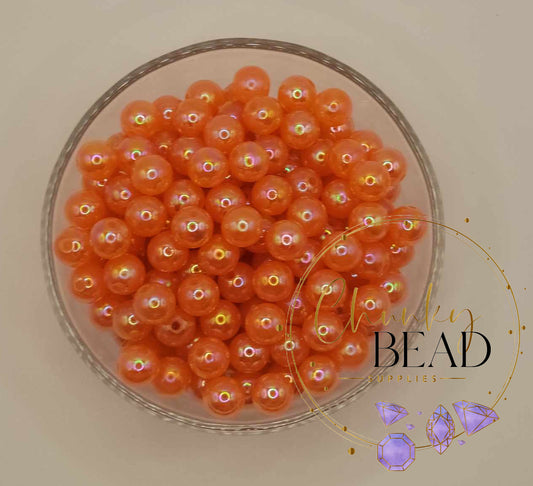 12mm “Orange” Acrylic AB Jelly Solid Beads