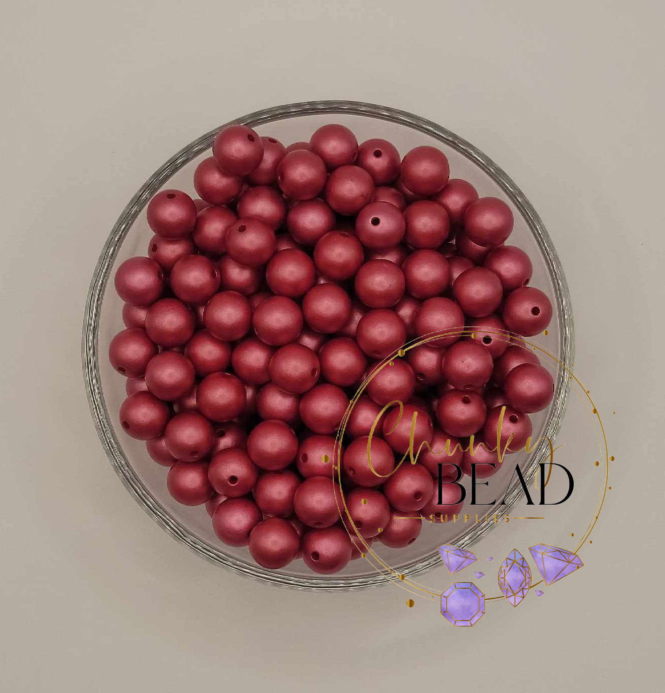 12mm “Red” Acrylic Matte Pearl Beads