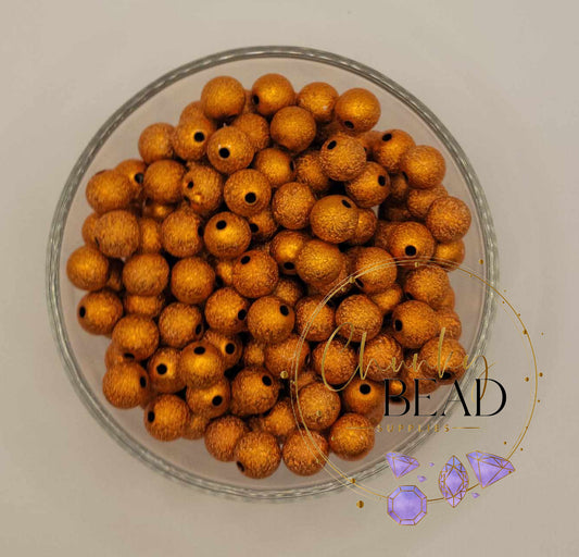 12mm “Burnt Orange” Stardust Acrylic Beads