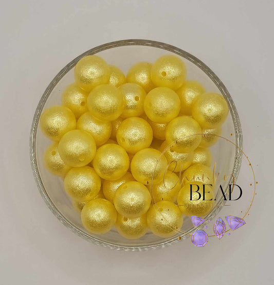 20mm “Yellow” Wrinkle Acrylic Beads, Chunky Bead Supplies, CBS, Chunky Bubblegum, Army, Textured, Specialty Beads, Jewelry Making, DIY