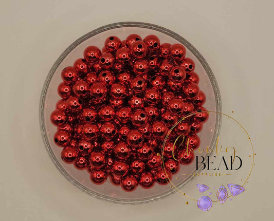 12mm “Red” UV Pearl Acrylic Beads
