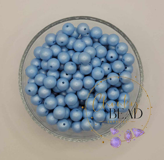 12mm “Country Blue” Acrylic Matte Pearl Beads