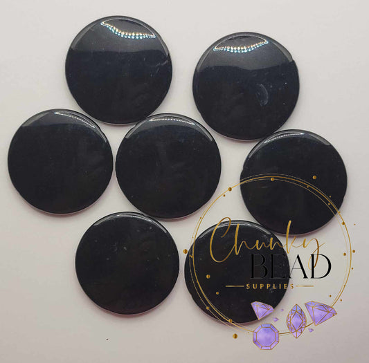 41mm “Black Flat Coin” Acrylic Beads
