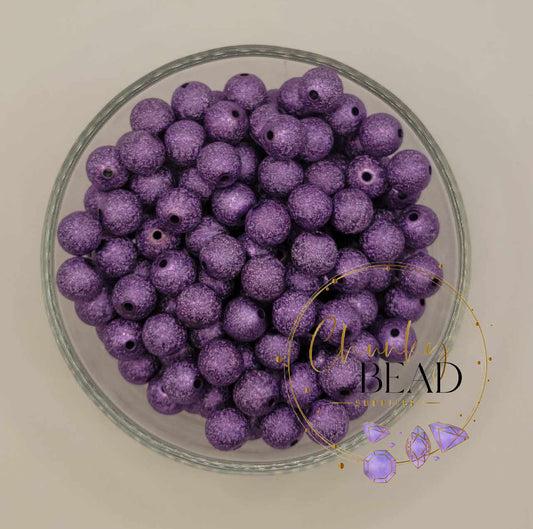 Perles acryliques Stardust violettes de 12 mm