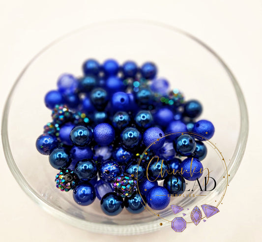 12mm Bulk Bead Mix Acrylic Beads Blues